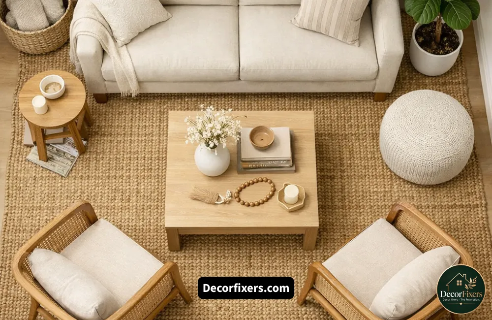 Area Rugs That Define Zones and Make Small Living Rooms Feel Larger