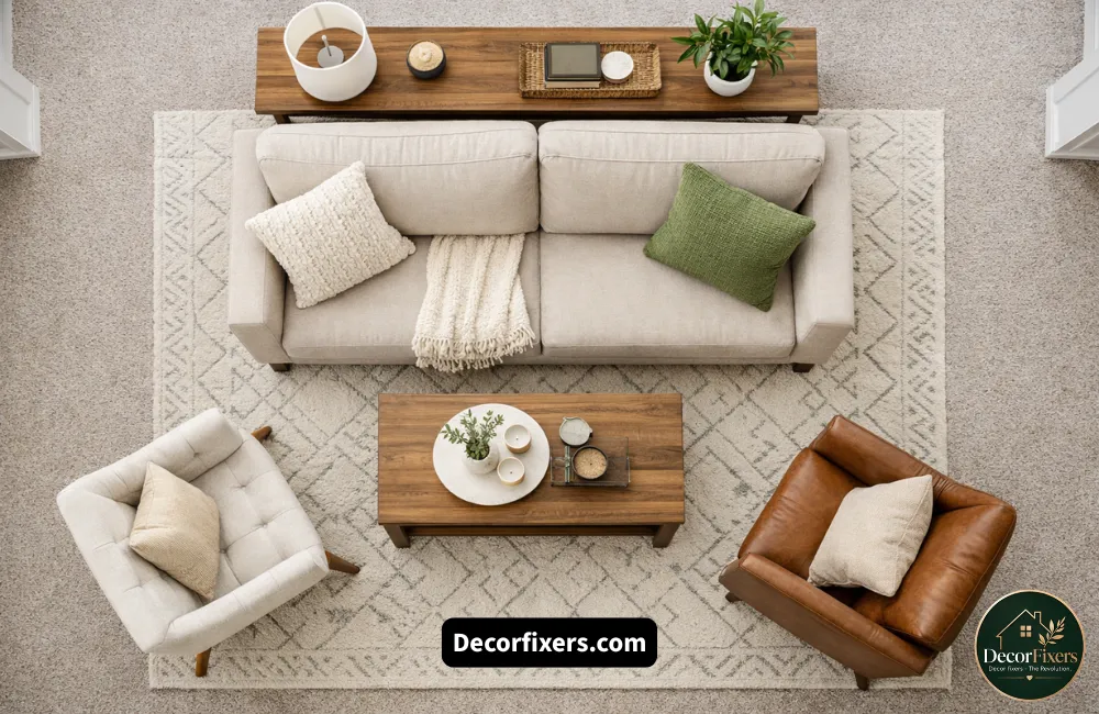 Pull Furniture Away from Walls for Better Flow in a Small Living Room