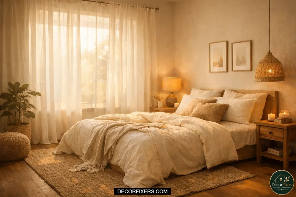 Morning Light Ritual with Sheer Layered Curtains