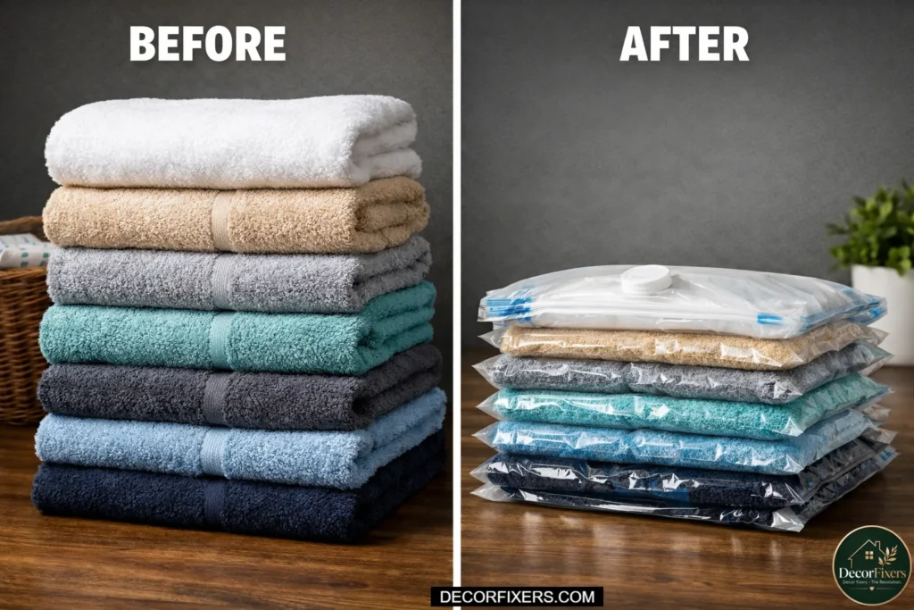 acuum bags compressing towels for storage