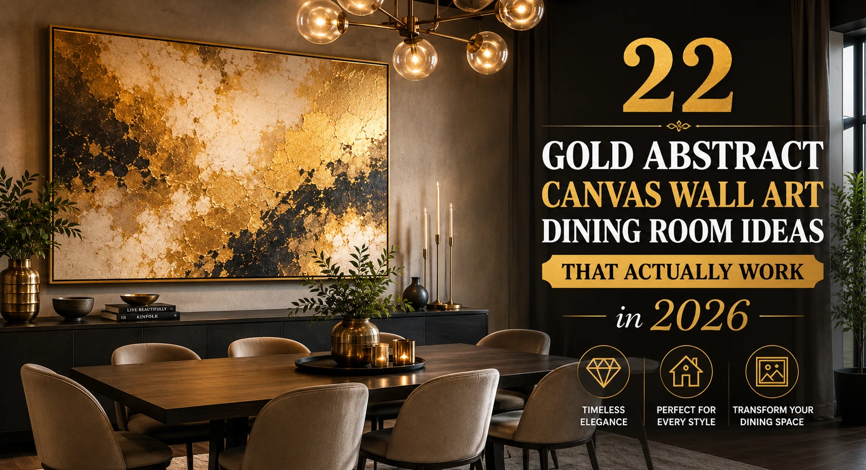 Gold Abstract Canvas Wall Art Dining Room Ideas That Actually Work