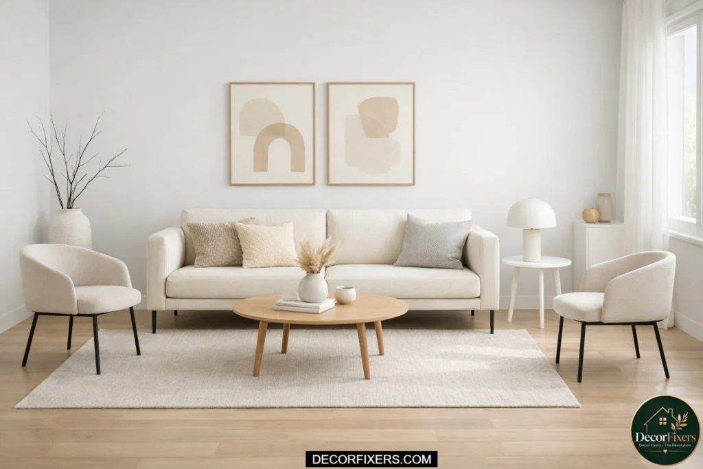 furniture with exposed legs making small room feel larger