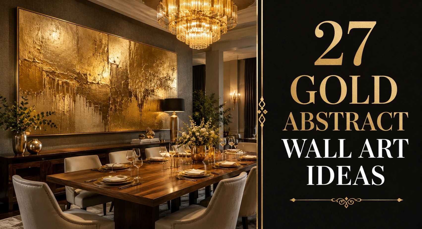 27 Gold Abstract Wall Art Ideas for Your Dining Room