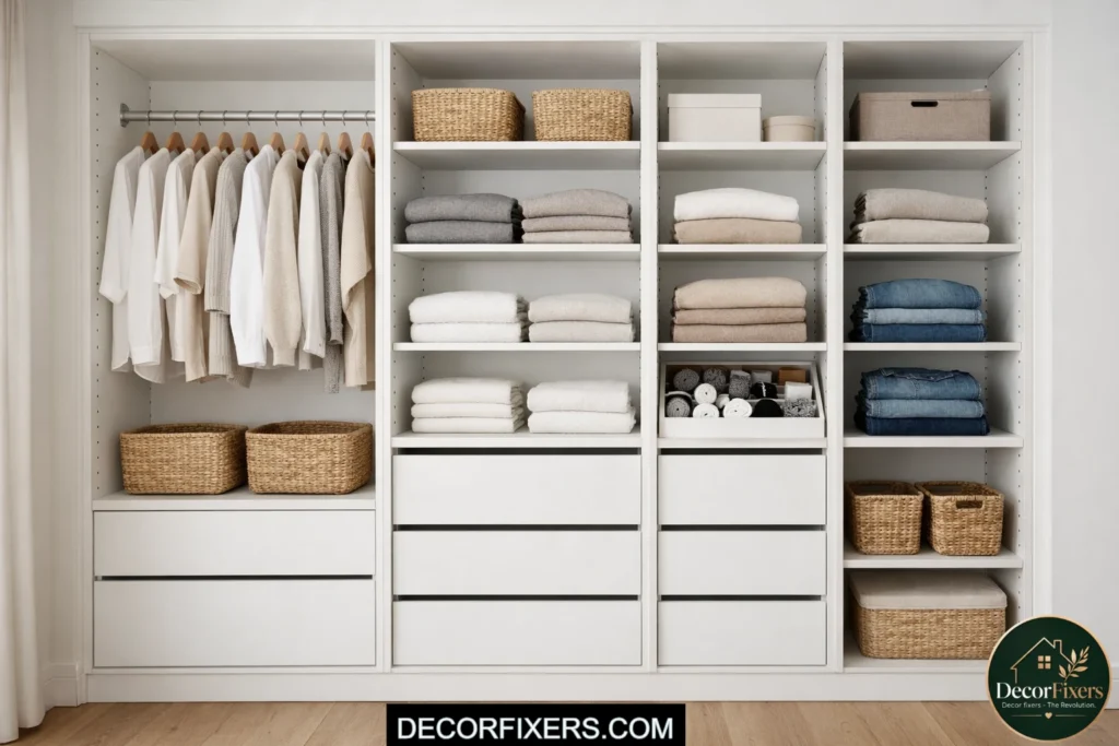 IKEA PAX inspired DIY closet organizer with adjustable shelves