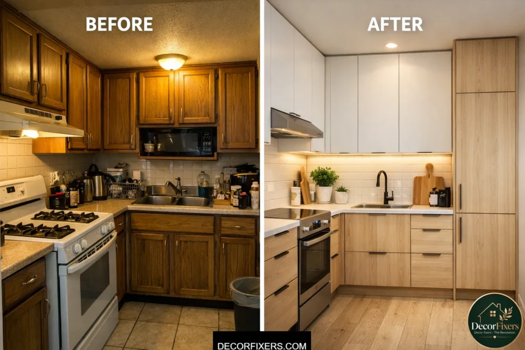 Affordable IKEA SEKTION cabinet system for small kitchens on a budget