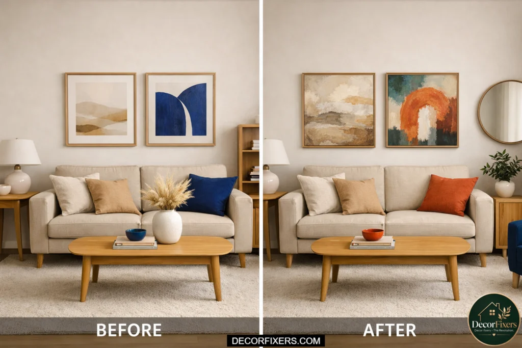 two tone color scheme in small living room design