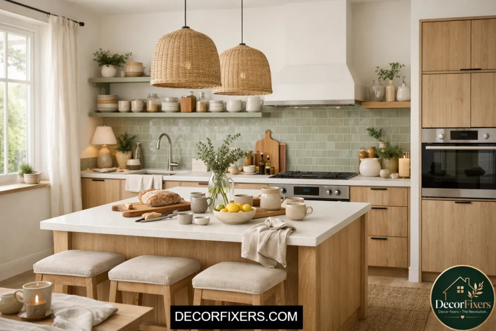 Complete Scandinavian kitchen design with warm Nordic styling