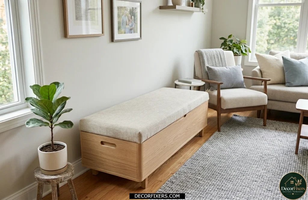 Furniture-style toy storage keeping children's items organized and out of sight