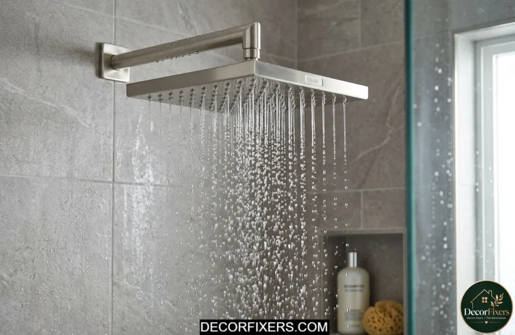 Rain showerhead upgrade creating luxury bathroom experience