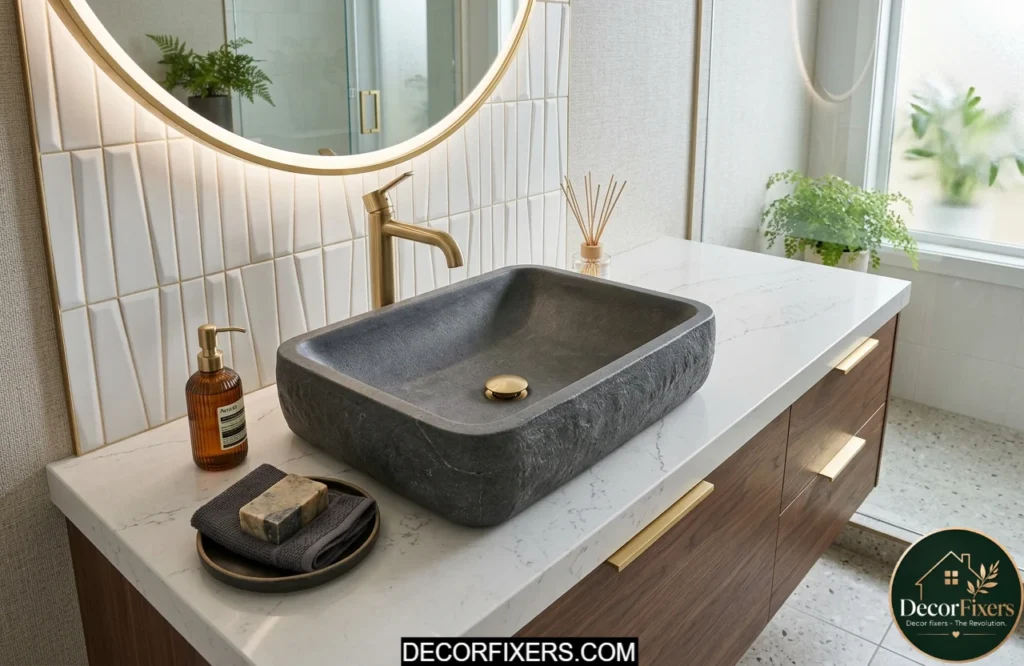 Modern vessel sink upgrade creating a luxury bathroom vanity focal point