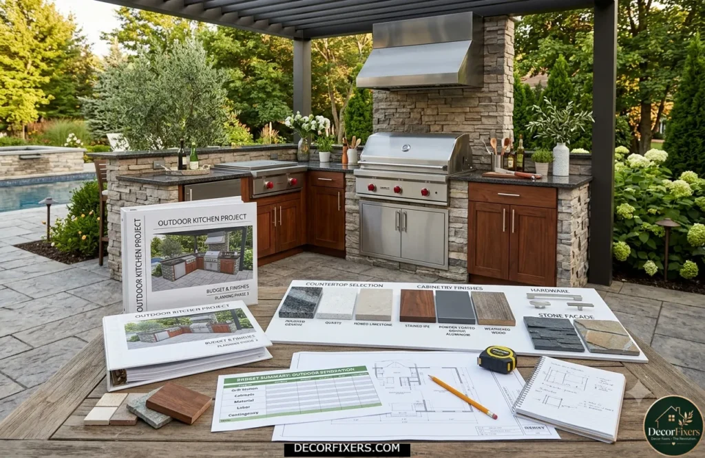Outdoor kitchen renovation planned with a full project budget approach