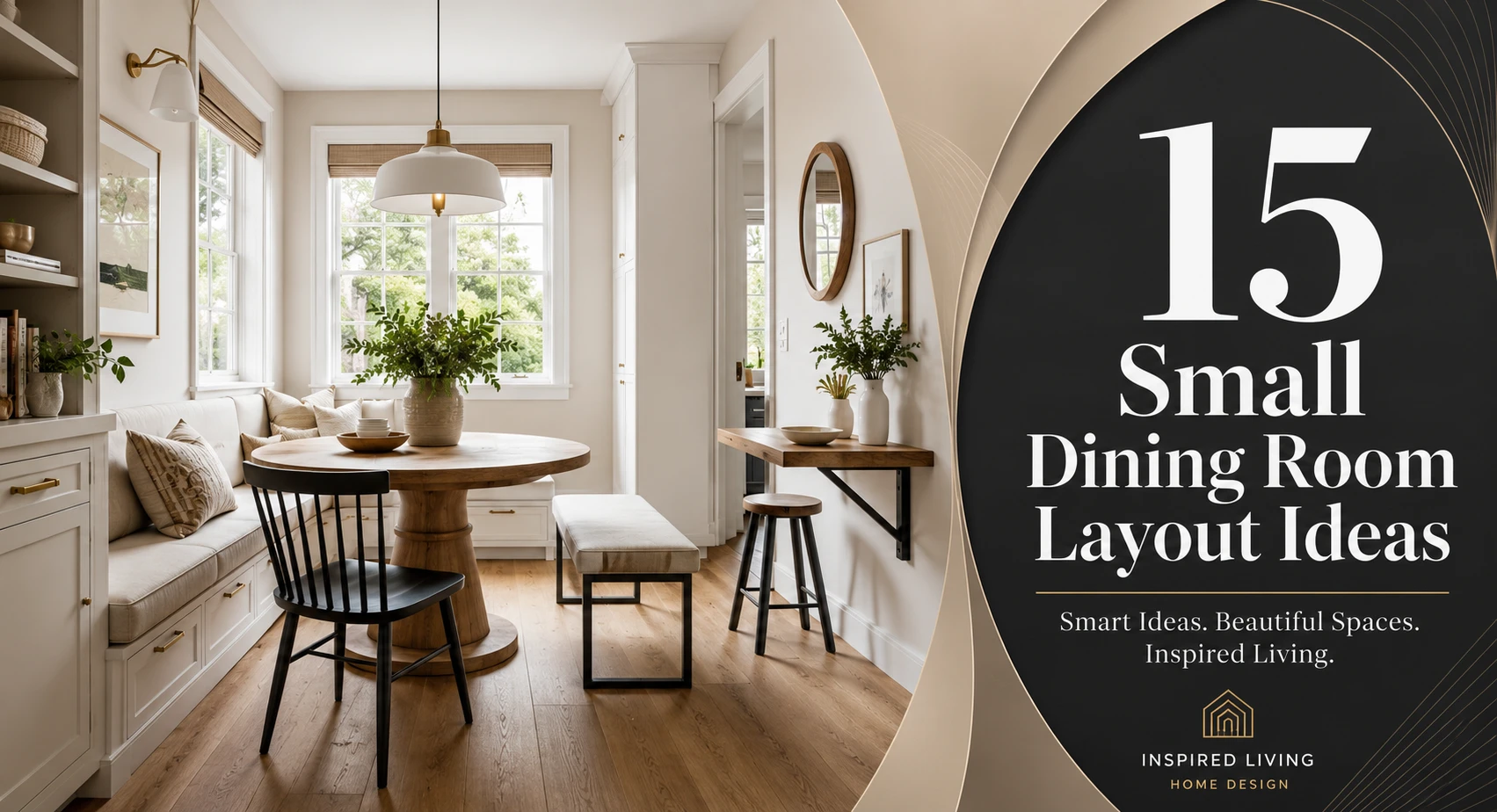 Small dining room showcasing round tables, banquettes, benches, and space-saving furniture layouts designed for compact homes