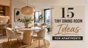 Tiny dining room ideas for apartments featuring a stylish compact dining setup with smart space-saving furniture